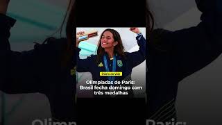 Olimpíadas de Paris Brasil fecha domingo com três medalhas [upl. by Fanestil258]