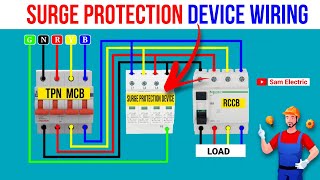 Three Phase Surge Protection Device SPD Wiring Connection l Sam Electric [upl. by Notlrak]