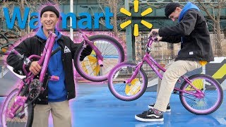 WE BOUGHT AN 80 WALMART BMX BIKE DESTROYED IT AND THEN RETURNED IT [upl. by Ahsinnod553]