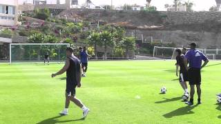 Striker Specific Shooting Drill  TFP Pre Season Football Camp [upl. by Anitnemelc]