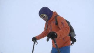 Ski touring  Downhill skiing with skins on snow plough style [upl. by Nayllij]