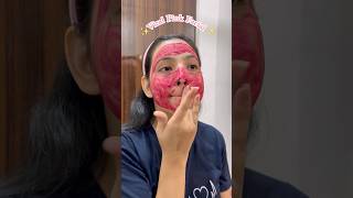 Beetroot Facial for Pink Glowing skin✨ beetroot facial shortsvideo [upl. by Sadiras]