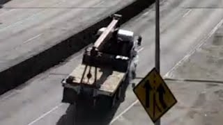 New York Truck Driver Takes Turn Too Fast And Flips [upl. by Yddeg315]