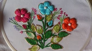 Hand embroidery designs Fancy embroidery stitches [upl. by Inalaeham98]