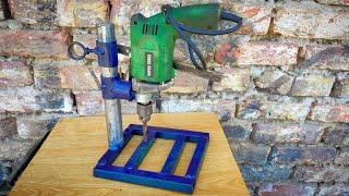 HOW TO BUILD a DRILL PRESS MACHINE  Drill Machine Stand Homemade  Angle iron Frame Making ideas [upl. by Creedon997]