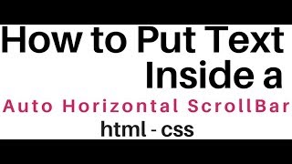 Add Auto Horizontal Scrollbar To A HTML Div Tag Using CSS [upl. by Hanleigh60]