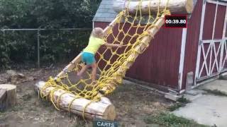 Dad Creates Ninja Warrior Course For Daughter [upl. by Lorolla]