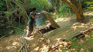 CAMPING BUSHCRAFT MEMBUAT CABIN BAWAH TANAH UNTUK BERLINDUNG DI HUTANMASAK KEPOMPONG JATI [upl. by Nailuj516]