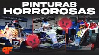 AS 12 PIORES PINTURAS QUE A FÓRMULA 1 JÁ VIU  Primeira Fila F1 [upl. by Garrot]