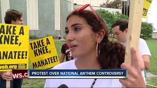 Manatee rally protests school policy on kneeling during National Anthem [upl. by Thetis]