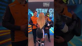 Good times at the Hilton X Mclaren F1 event with Lando Norris  Paris Hilton [upl. by Eiggep]