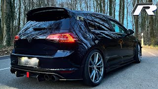 VW Golf 7R w AKRAPOVIC Exhaust Pops N Bangs Flames accelerations 💥 ⚠️ [upl. by Elkin672]