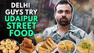 Delhi Guys Try Udaipur Street Food  Indian Street Food  The Urban Guide [upl. by Milka]