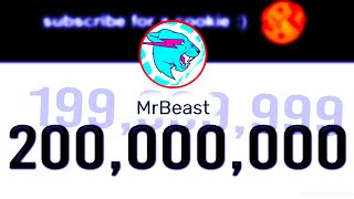 MrBeast Hits 200000000 Subscribers On YouTube [upl. by Yrakaz]