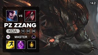 Yasuo vs Katarina Mid  KR Master  Patch 142 Season 14 [upl. by Allecram]