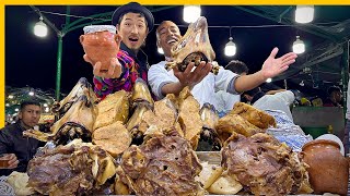 Crazy Night Market Tour in Marrakech 🇲🇦 Rare Moroccan Street Food  Cow Breast  Lamb Head [upl. by Zola]