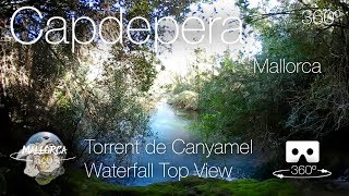 Mallorca 360 Torrent de Canyamel Waterfall Top View Capdepera in 360º 4K [upl. by Hannahs]