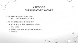 Metaphysics F2020 Aristotle Unmoved Mover [upl. by Naharba166]