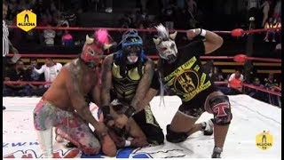 Penta Zero M y Los Traumas vs El Mesías El Imposible y Emperador Azteca en IWRG [upl. by Adnohsal395]