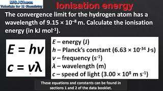 S136 Calculating ionisation energy HL [upl. by Baerl]