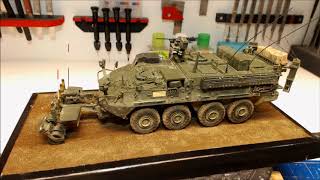 Trumpeter M1132 Stryker Engineer Squad Vehicle with LWMR Mine Roller  01574 [upl. by Notsniw241]