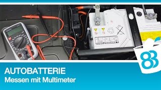 Autobatterie Volt Spannung mit Multimeter messen [upl. by Hanafee36]