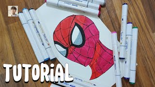 How to draw Spiderman  step by step tutorial drawing [upl. by Styles]