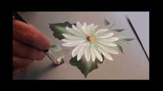 One Stroke How To Paint A Daisy [upl. by Saxe]