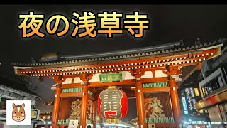 夜の浅草寺を歩いてみた【4K】浅草観光夜の浅草寺 [upl. by Acillegna430]