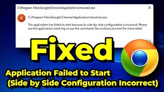 How to Fix Application Failed to Start Side by Side Configuration Incorrect  Easy Solution [upl. by Woods]