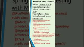 Mockito JUnit tutorialMockito Junit Tutorial Spring BootMockito tutorialMockito testing in Java [upl. by Ydasahc]