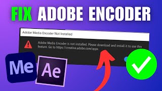 FIX Adobe Media Encoder Not Working With After Effects [upl. by Ailisab]