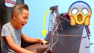 😱7YEAROLDKID RIDES CRAZY ROLLER COASTER🎢 Biggest Beyond Vertical Drop Roller Coaster [upl. by Knight]