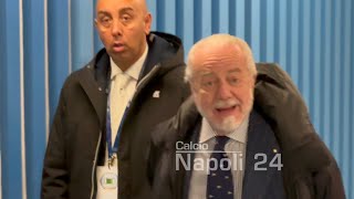 De Laurentiis si rivolge ai giornalisti dopo Napoli Barcellona 11 [upl. by Chiles]