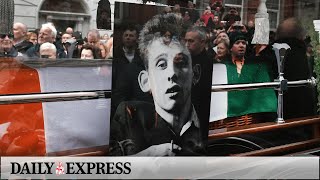 Mourners sing Pogues songs at funeral procession for Shane MacGowan [upl. by Wald]