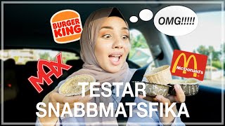 TESTAR EFTERRÄTTER PÅ ALLA SNABBMATSRESTAURANGER  Jämför McDonalds Burger King amp Max [upl. by Arlon35]