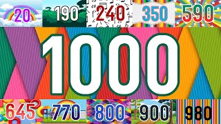 Numbers 1 to 1000  1000 seconds 1640m Vídeo 4  Números de 1 a 1000  Del 1 al 1000  1から1000までの数字 [upl. by Amihc]