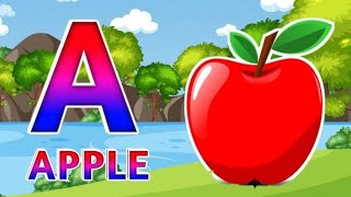 ABCD a to z alphabets a for apple 🍎 Nursery rhymes phonics song English alphabet ABC with pictures [upl. by Leind]