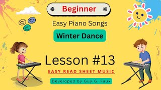 Lesson 13  Easy Piano Songs for Beginners  Winter Dance  Beginner Piano Tutorial [upl. by Axia]