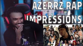 HES BACK Azerrz Hit Rap Songs in Voice Impressions 3 REACTION [upl. by Dupuy]