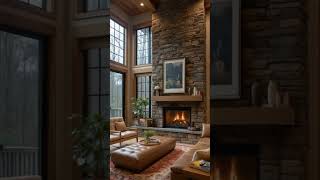 beauty and Cozy Winter Fireplace Vibes in a Rustic Cabin Retreat The Cottage Fairy [upl. by Alvy]