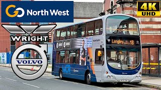 Go North West 18 Manchester to Middleton Langley Wright Eclipse Gemini2 VolvoB9TL 3236MX58DWV [upl. by Airdnoed845]