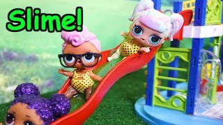 LOL SURPRISE DOLLS Go To Slime Water Park [upl. by Llehsor919]