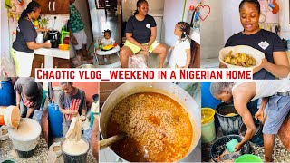 CHAOTIC VLOG WEEKEND IN A NIGERIAN HOME COOKING PARTY JOLLOF PAP MAKING amp MORE [upl. by Ferree]