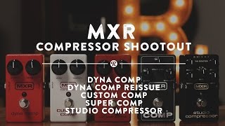 MXR Compressor Shootout Dyna Comp M102 Custom Comp Super Comp Studio Comp  Reverb Demo Video [upl. by Bing]