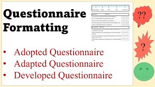 How to Format Questionnaire [upl. by Hazmah]