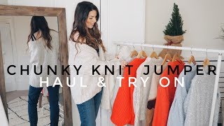 CHUNKY KNIT JUMPER  SWEATER HAUL amp TRY ON  COSY WINTER JUMPERS [upl. by Htebezile]