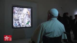 Papa Francesco visita la mostra di Chagall al Nuovo Museo del Corso [upl. by Alak]