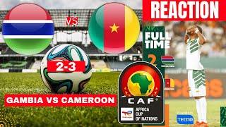 Gambia vs Cameroon 23 Live Stream Africa Cup Nations AFCON Football Match Score Lions Highlights [upl. by Nolahp]