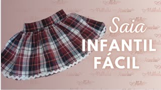 DIY Saia infantil FÁCIL Nathália Armelin [upl. by Kellyann]